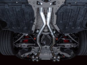 BMW M3 Performance Exhaust - AWE Tuning - Track Edition Cat-Back, Chrome Silver Quad 4.5 in Double-Walled Slash-Cut Tips - Chrome Silver - `21-`27